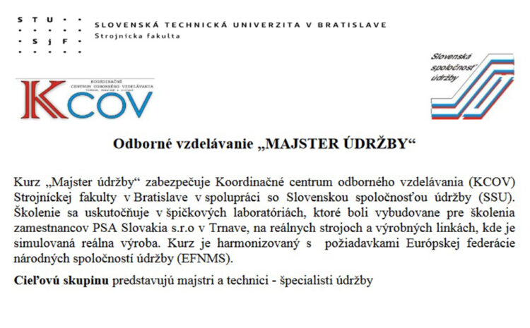  Ďalší cyklus “Majster údržby“